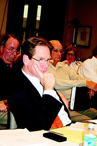 Town pension attorney James Linn addressed the Longboat Key Town Commission at a special pension workshop last month.
