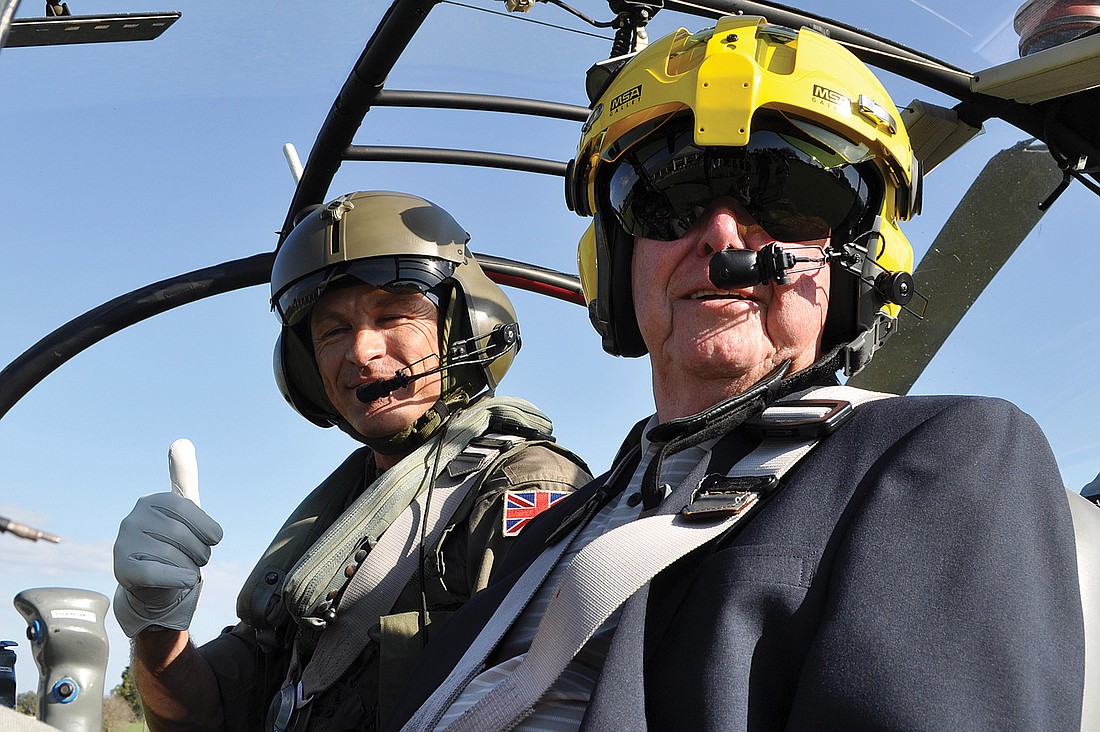 On his 80th birthday Feb. 27, Ret. Brig. Gen. John Casey took to the air with fellow pilot Nigel Milligan.