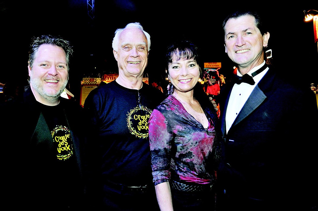 Key Chorale Artistic Director Joseph Caulkins, Executive Director Richard Storm, and Dolly Jacobs and Pedro Reis, co-founders of Circus Sarasota
