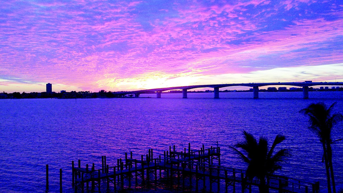 Will Dobbin submitted this sunset photo, taken from Golden Gate Point and overlooking the Ringling Bridge.