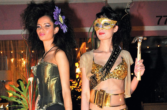 Models by the dozen posed during a colorful street parade during Chillounge Night 2010.