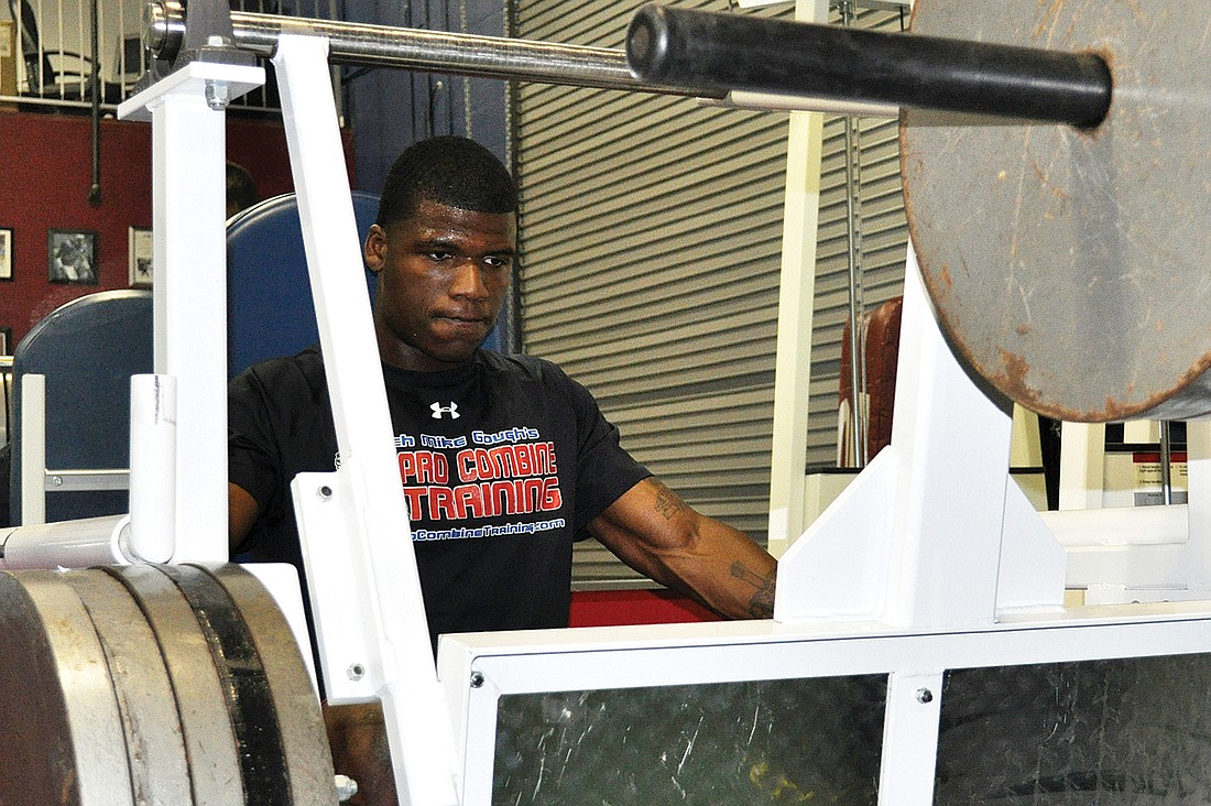 Former Palmetto High wide receiver Joe Hills returned to Athletic Edge in December to begin training for his Pro Day March 24.