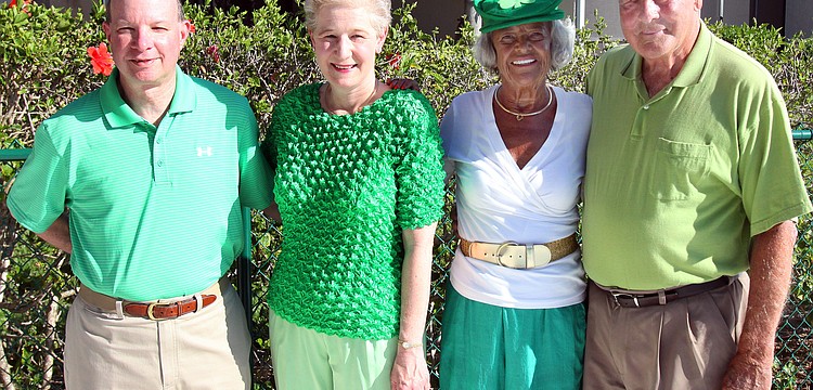 Raymond and Susan Smith with Carol and Bob DeVore on Thursday, March 17 during Cedars West's St. Patrick's Day party.