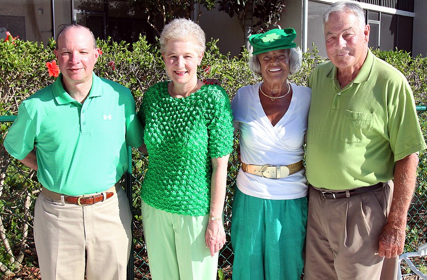 Raymond and Susan Smith with Carol and Bob DeVore on Thursday, March 17 during Cedars West's St. Patrick's Day party.
