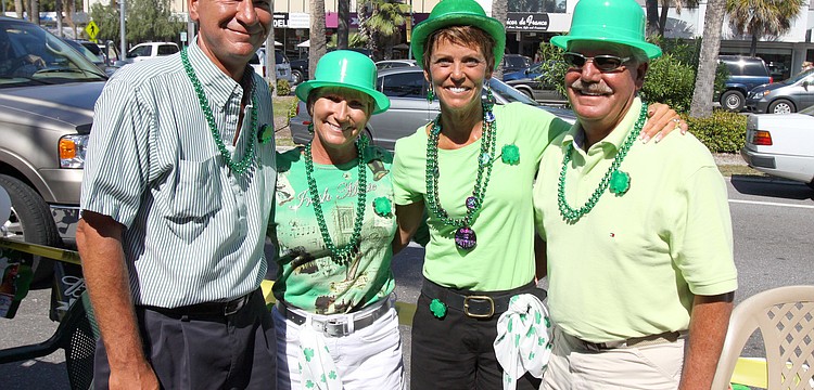 Jeff and Linda Coffaro pose with Mariann and Ron Tilton on Thursday, March 17 outside Lynches Pub. They celebrated St. Patrick's Day and Mariann's 50th birthday.