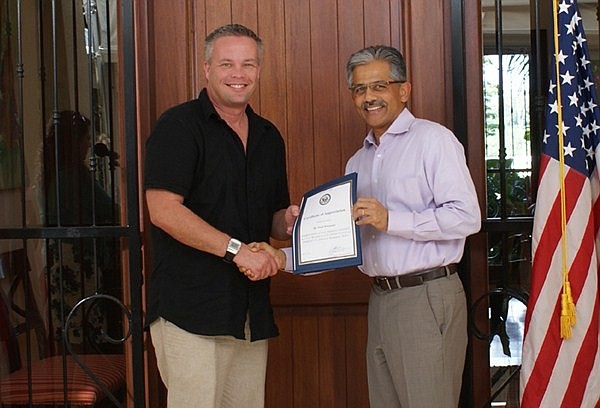 Paul Whisnant and US Ambassador to Belize Vinai K. Thummalapally