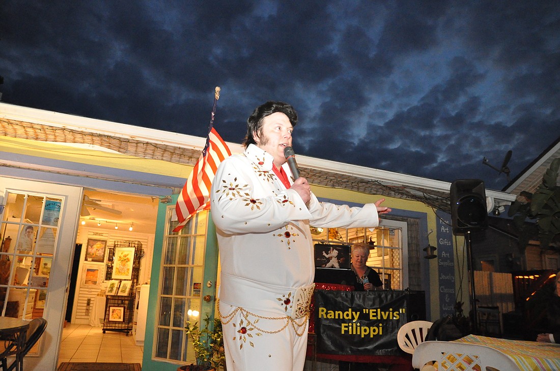 Randy "Elvis" Filippi performs at the Gallery of Local Art.