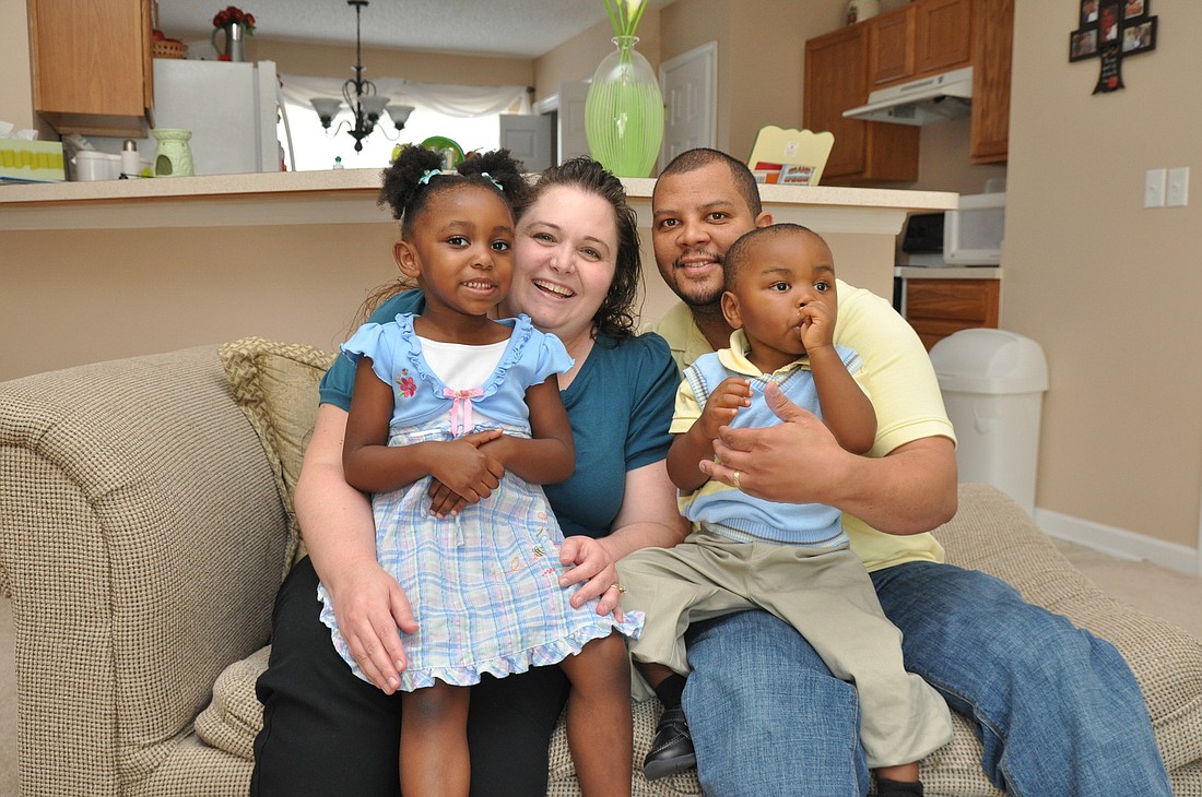 Danielle and Junior Blanco sit with their children, Lilyana, 3, and Noah, 2. PHOTOS BY SHANNA FORTIER