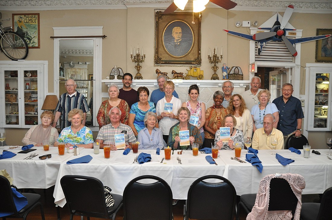The group gathered Thursday, April 11, at Blue at Topaz, in Flagler Beach, for a celebration of the launch of their seventh poetry and prose anthology Ã¢â‚¬Å“Spindrift 7.Ã¢â‚¬Â SHANNA FORTIER