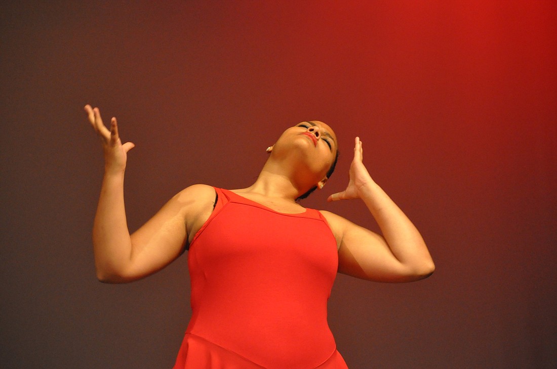 Makala Wiley dances during the first act of the on-stage competition.
