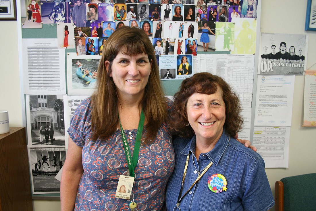 Once student and teacher, now colleagues: Diane Whitt and Lynn Bender reminisce on their time as educators. Photos by Megan Hoye