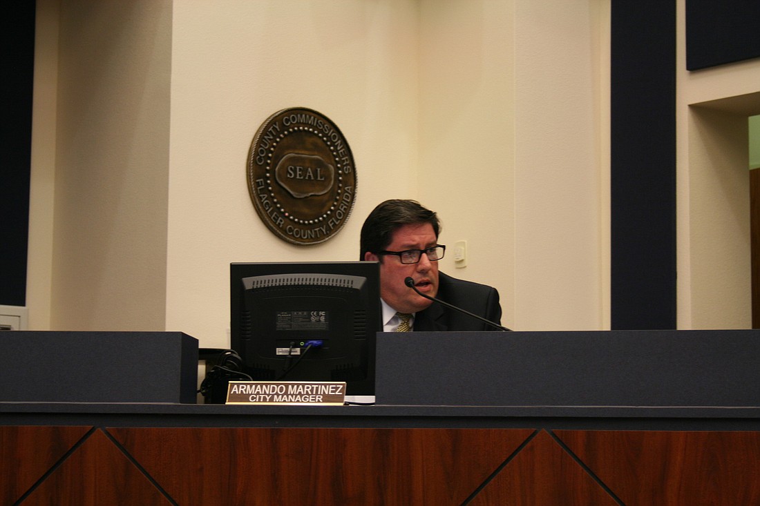 Armando Martinez defends his performance as Bunnell's city manager. Photo by Megan Hoye