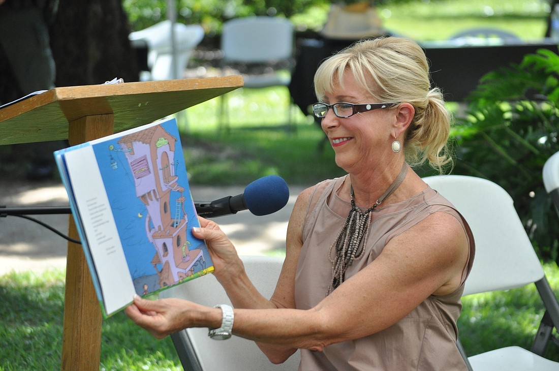 Florida First Lady Ann Scott reads "The Lorax" to students Thursday morning at Washington Oaks Gardens State Park. PHOTOS BY SHANNA FORTIER