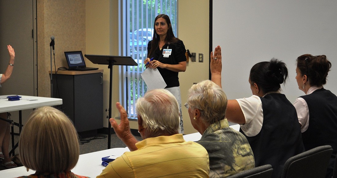 Rema Cole, administrative director for Florida Hospital HospiceCare, speaks at a free educational seminar at Florida Hospital Flagler on June 20. Courtesy photos.