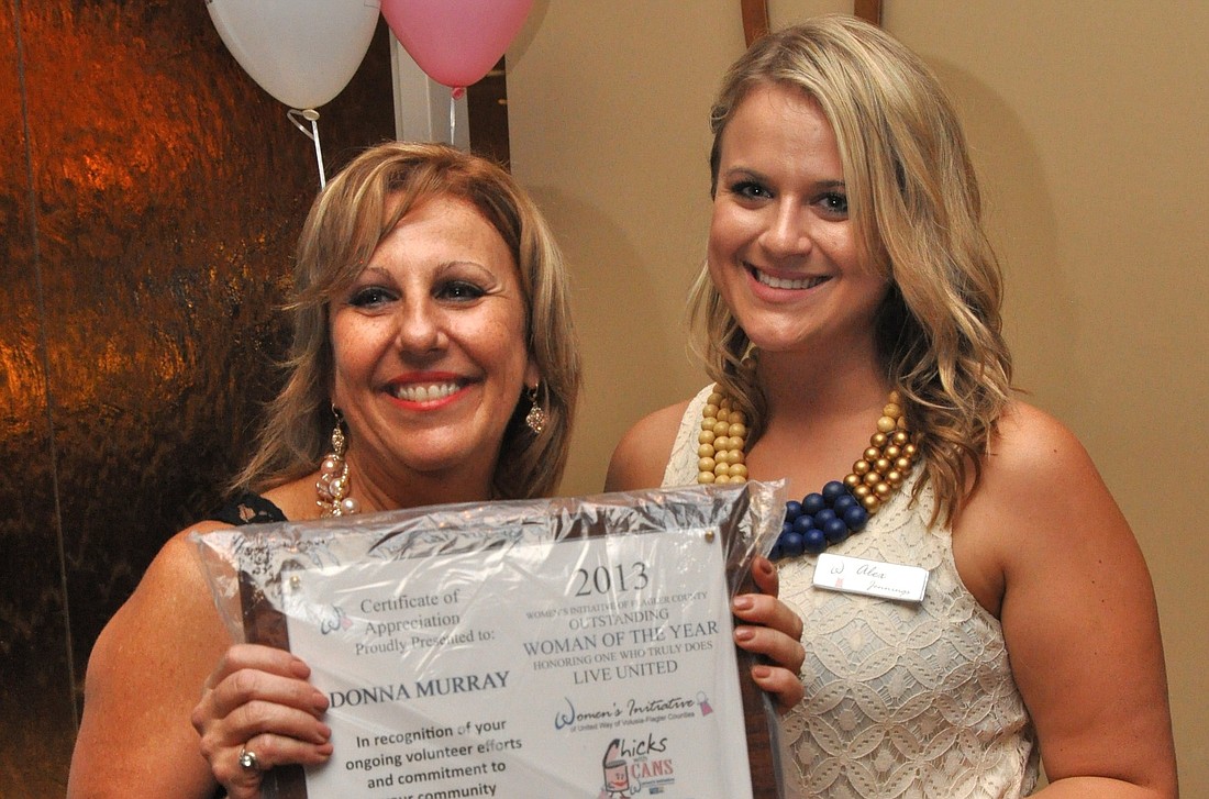 United Way WomenÃ¢â‚¬â„¢s Initiative Flagler's Woman of the Year Donna Murray, with Alex Jennings PHOTOS BY SHANNA FORTIER