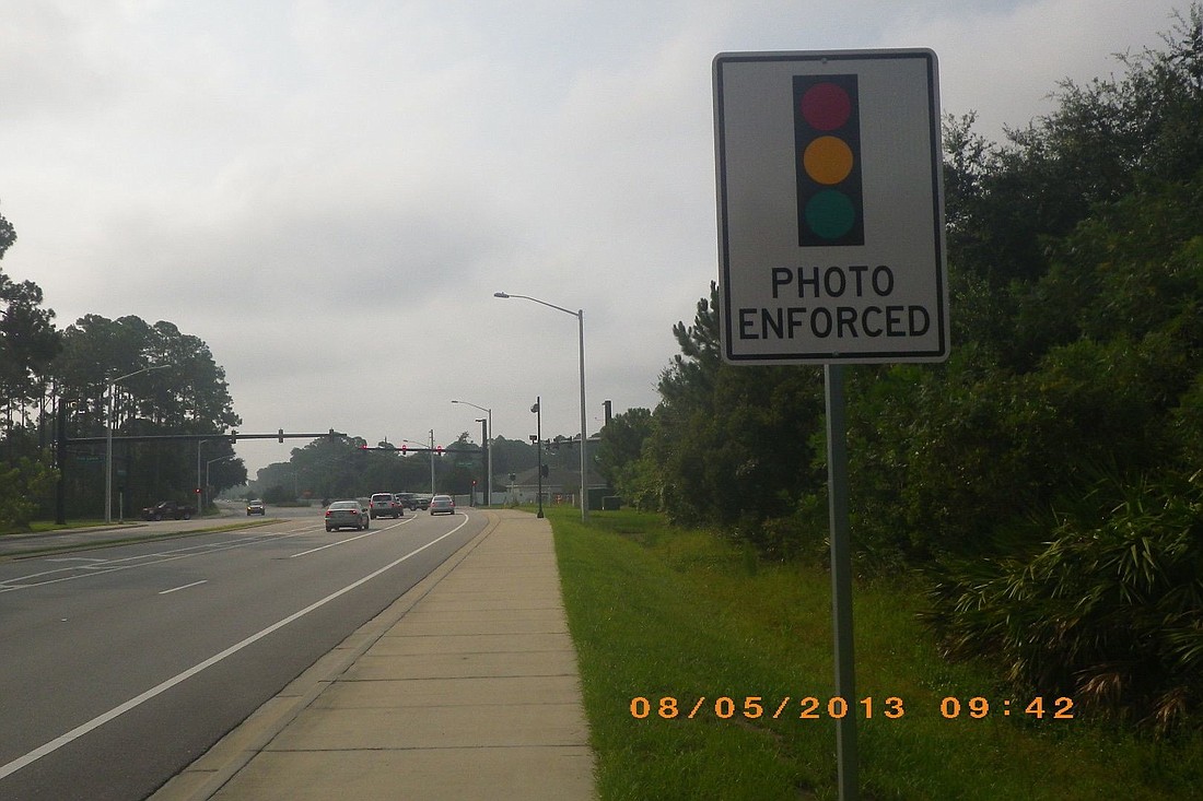 Palm Coast resident Joe Freeman took this picture of the photo enforcement sign at Belle Terre Parkway South and Pine Lakes Parkway. A new sign has since been added.