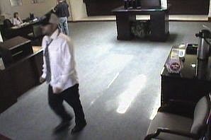 Surveillance video from Hancock Bank in Palm Coast showed this man demanding money from a teller at about 4:15 p.m. Aug. 30.