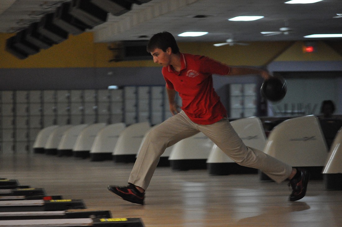 Seabreeze's Joshua Fuller bowled a 243 in Game 1. PHOTOS BY ANDREW O'BRIEN