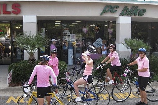 Cyclists prepare for the 2012 Breast Cancer Awareness ride. Courtesy photo.