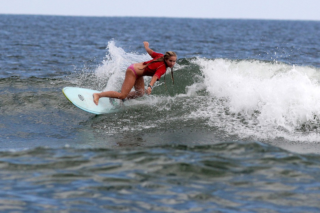 Emily Ruppert took second place in the Women's Pro Division of the Flagler Surf Series No. 5 this weekend. PHOTOS BY SHANNA FORTIER