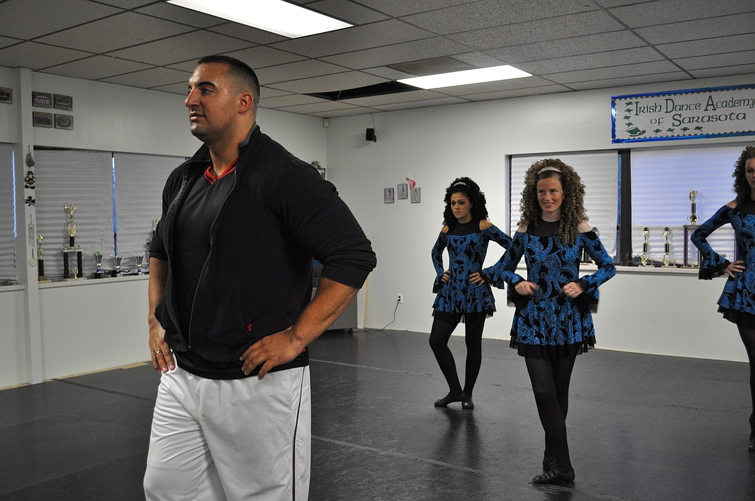 Justin Boros and dancers from The Irish Dance Academy of Sarasota.