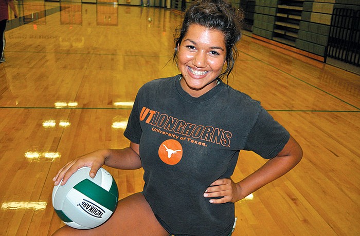 Coach Perri Hankins says Loni Shamble is a leader on the Lady Mustangs volleyball team.