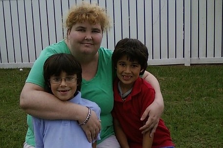 Amy Shields with her sons Michael (left) and Nicholas (right). (Courtesy photo.)