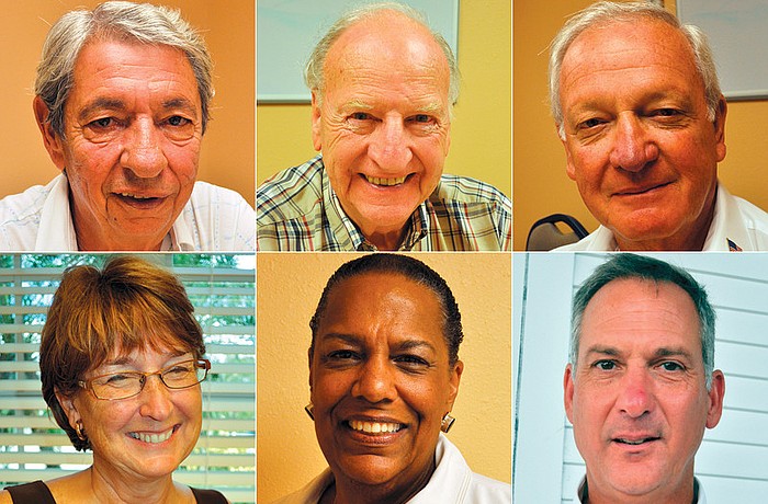 Top row, from left: Bill Pastori, John Lane and Will Russell. Bottom row: Cathy Woolly, Michele Redwine and Tony Greising.
