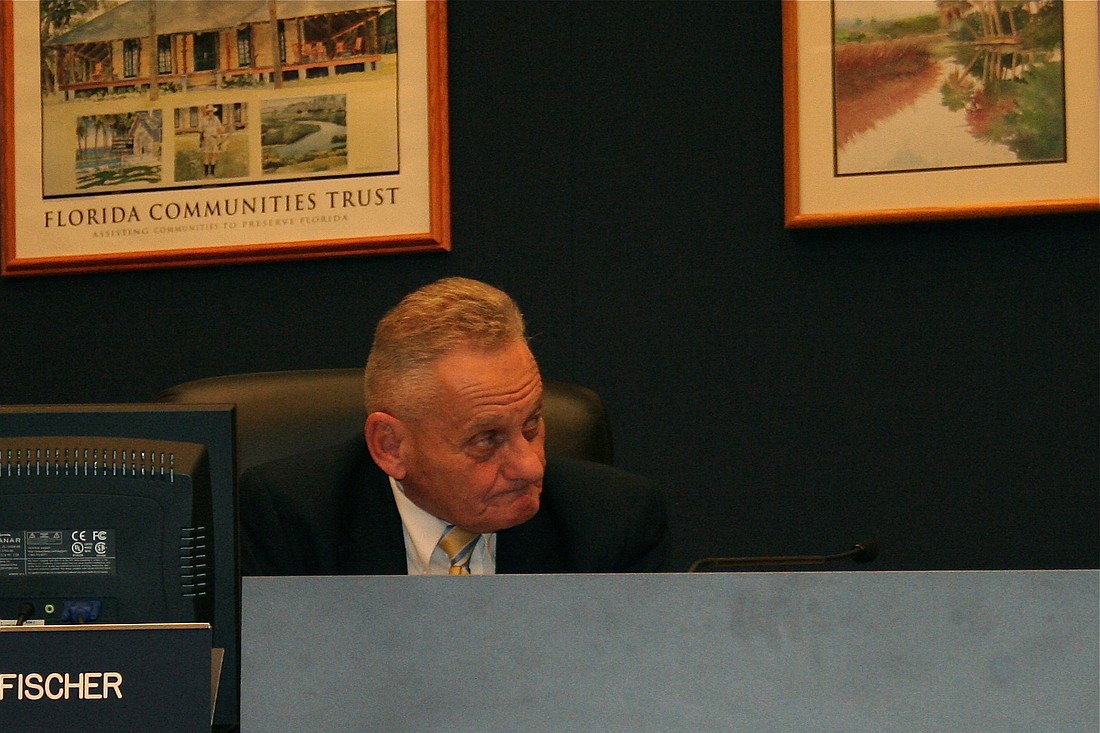 School Board member John Fischer, at a board meeting Nov. 19 (Photo by Jonathan Simmons.)