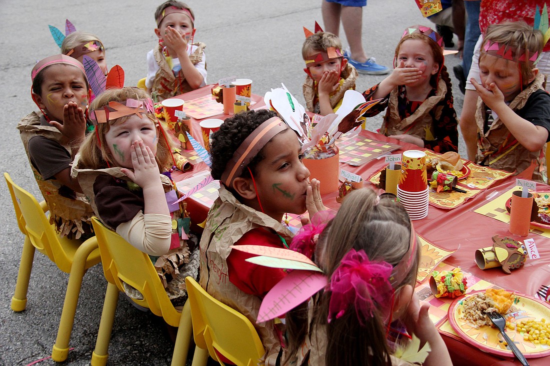 Students at Sunshine Academy in Palm Coast dressed as Native Americans for their celebration. PHOTOS BY SHANNA FORTIER