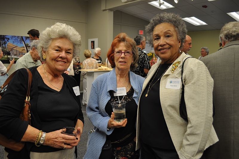 Thyrza Jacocks and Pat Kaufman with 'Ageless Creativity' artist Eleanor Merritt