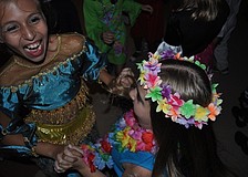 Ariana Ortega and Rose Higginbotham, both 10, couldnâ€™t stop dancing.