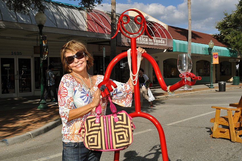 Chris Voelker links arms with a shopaholic Tube Dude.