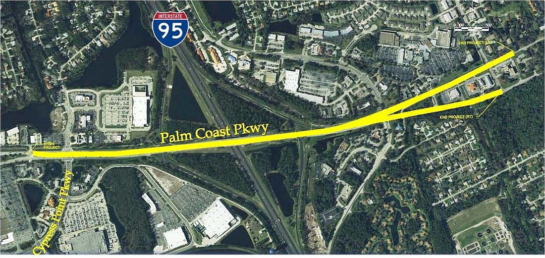 The six-laning project will stretch about 1.23 miles, from Cypress Point Parkway to Florida Park Drive. (Courtesy rendering)