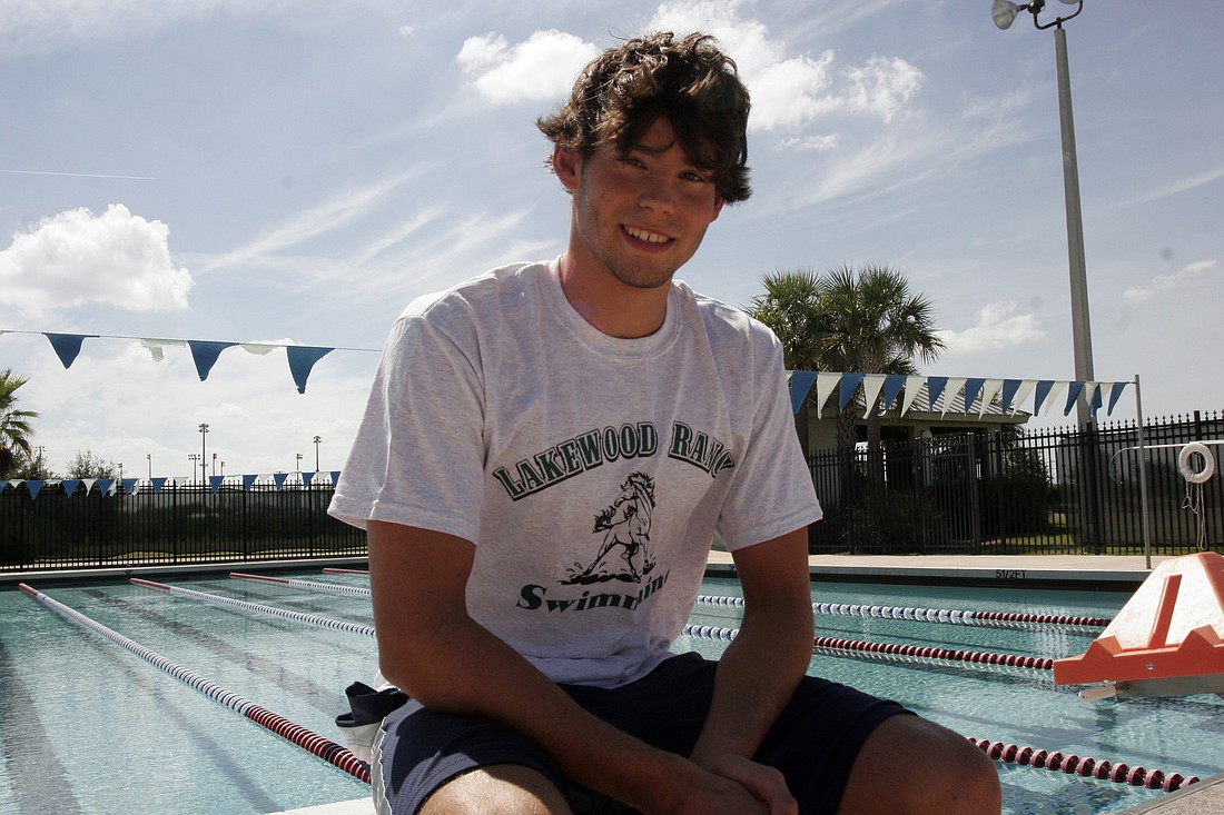 Will Kazokas set the school record in the 50-yard freestyle (21.75) Sept. 15.