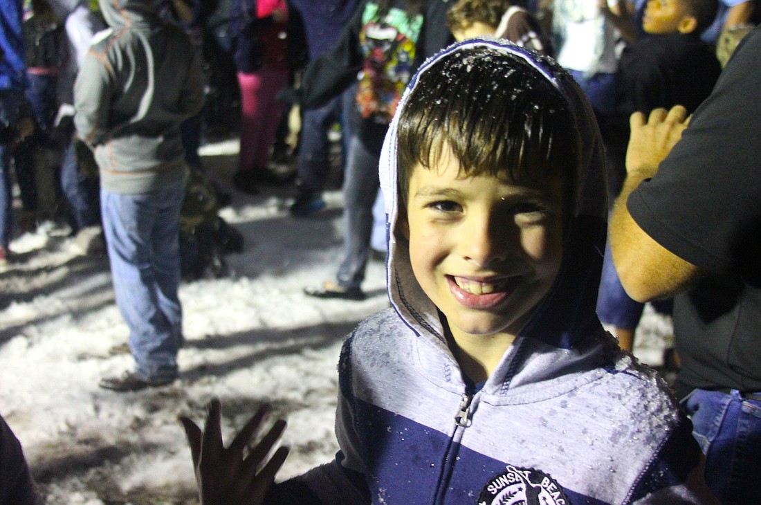 Austin Weeks, 8, is a student at Bunnell Elementary School, and he loved the snow on Dec. 13.