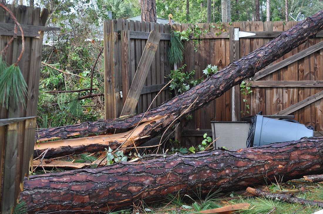 Tornado damage at a home in Palm Coast's B section, Dec. 15. (Photo by Jonathan Simmons)