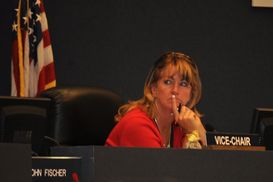 School Board Vice Chairwoman Colleen Conklin at a School Board meeting Tuesday, Dec. 17. (Photo by Jonathan Simmons)