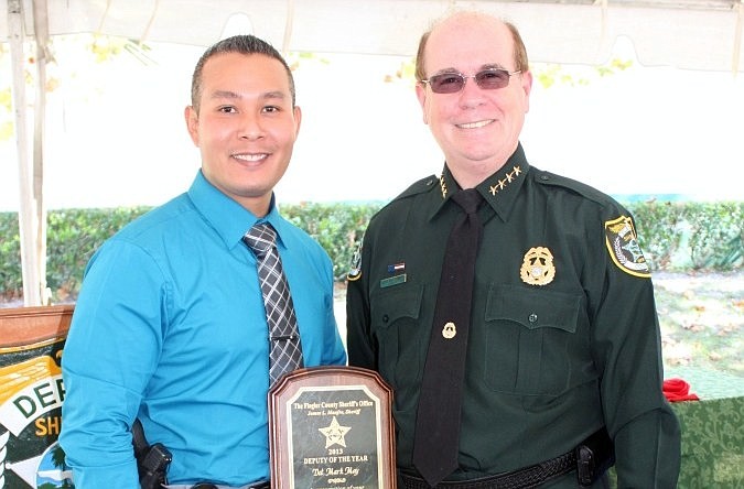 Detective Mark Moy and Sheriff Jim Manfre COURTESY PHOTOS