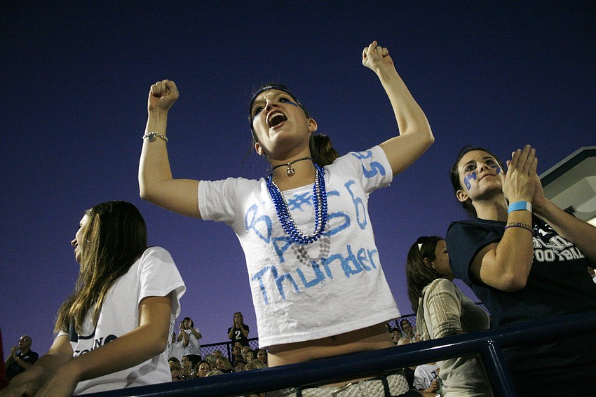 Katherine Berg, 17, was one of the rowdiest Thunder fans in the crowd.