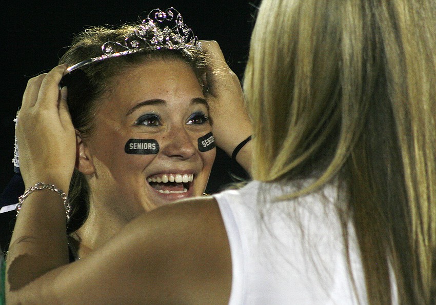 Danni Frank received her crown on the 50-yard line.
