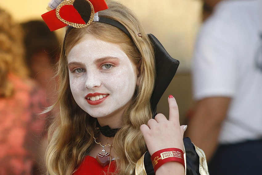 Natalie Stennes tried out her Halloween costume a few days early.