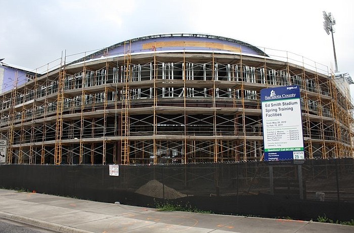 The county and the Baltimore Orioles are busy trying to complete stadium construction before March 1, 2011.