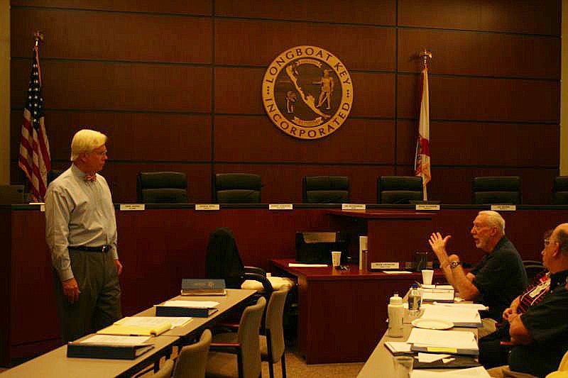 Town Attorney David Persson discussed town functions with Chuck Fuller at last year's Citizens Academy of Government.