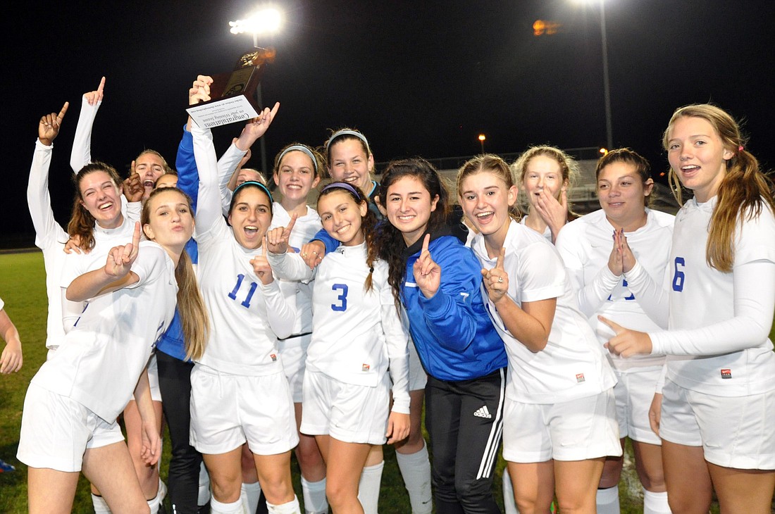 The Matanzas girls soccer team beat Seabreeze 2-1 in overtime to win the District 6 Championship. (Photo by Shanna Fortier)