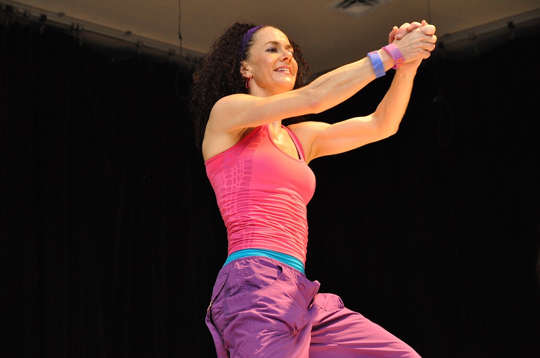 Michaela King, parent of Old Kings Elementary School student Ruby Dobbs, lead Zumba at the event. PHOTOS BY SHANNA FORTIER