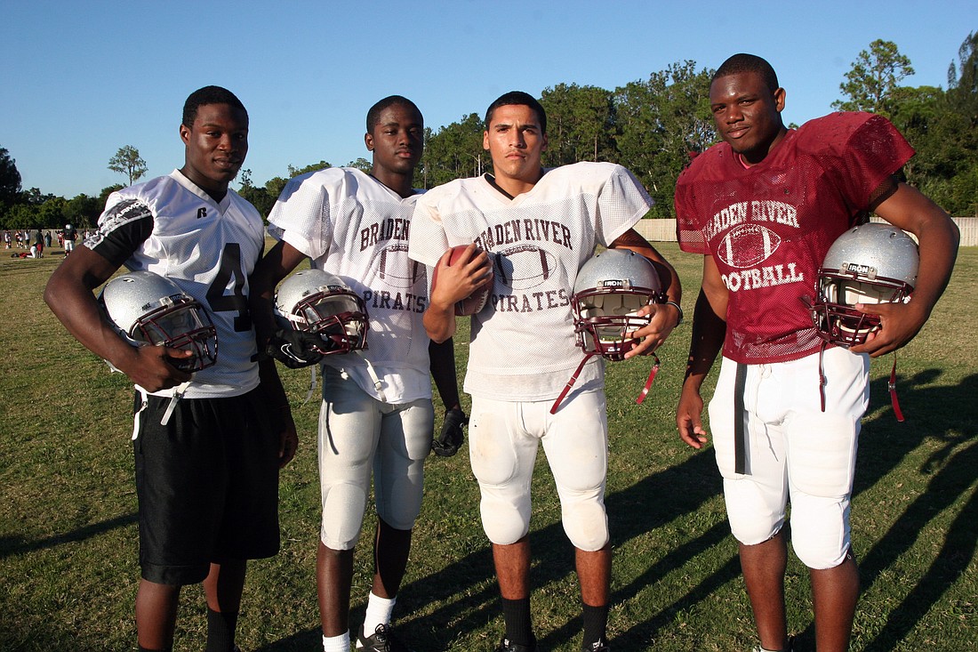 Running backs Dipo Kolawole, Mike Glover, Jaredd Pate and Javar Baity have rushed for more than 1,400 yards and 12 TDs this season.