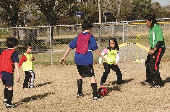 Fabien Trejo, former professional soccer player, hosted a free soccer clinic, in Holly Hill. (Photos by Lori Hoekstra)