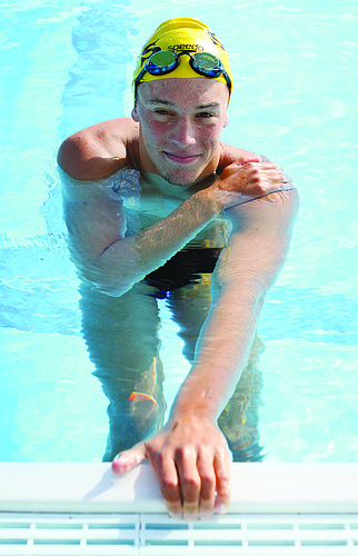Nicholas Caldwell in the pool at the YMCA.