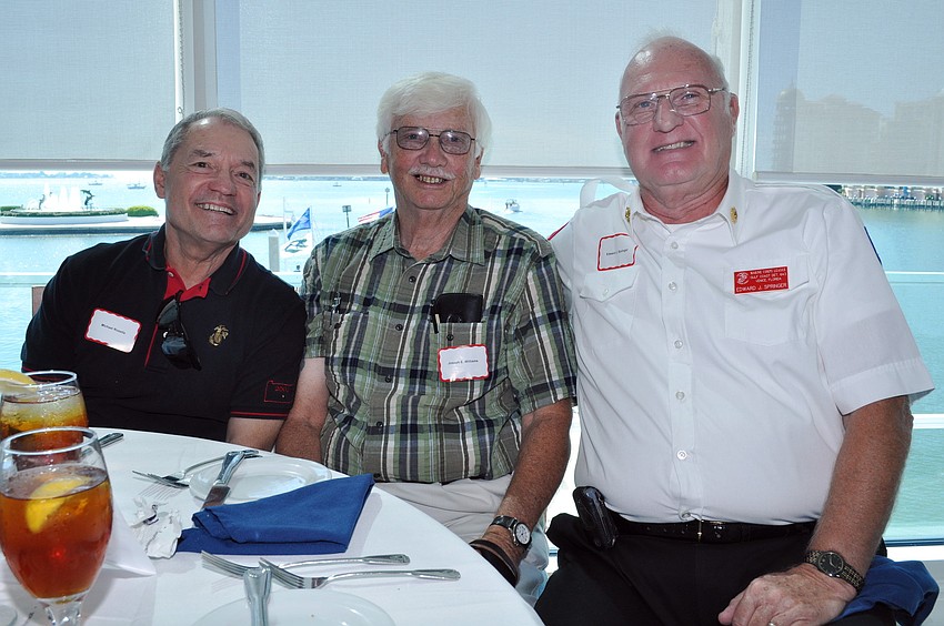 Roselle, Joseph Williams and Edward Springer of the Gulf Coast Detachment 643 Marine Corps League, Nokomis